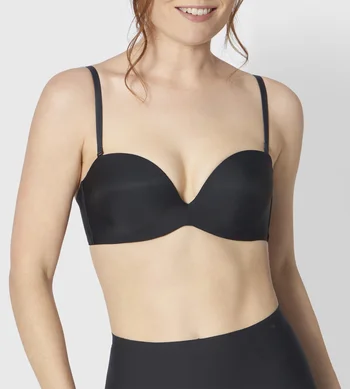 Biustonosz Triumph czarny Stepy Soft WDP z odpinanymi ramiączkami usztywniany z fiszbinami
