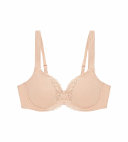 Biustonosz Triumph beżowy Modern Lace+Cotton W miękki z fiszbinami