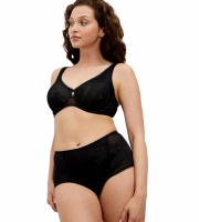 Biustonosz Triumph czarny Wild Rose Sensation miękki minimizer z fiszbinami