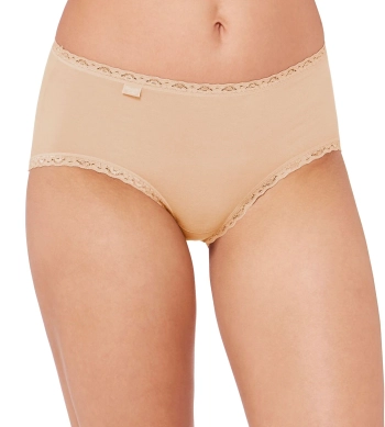 Majtki damskie sloggi cieliste 24/7 Cotton Lace Midi 3 szt. figi bawełniane z koronką