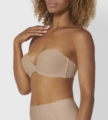 Biustonosz Triumph cielisty Stepy Soft WDP z odpinanymi ramiączkami usztywniany z fiszbinami