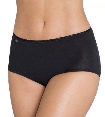 Majtki damskie Sloggi czarne 24/7 Cotton H figi bawełniane Midi