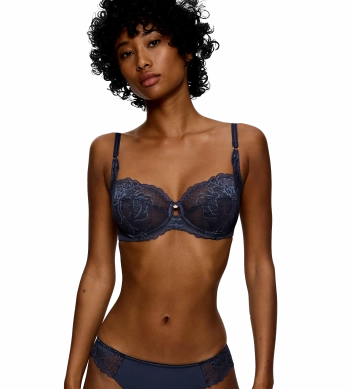Biustonosz Triumph szary Wild Peony Florale W miękki z fiszbinami push-in