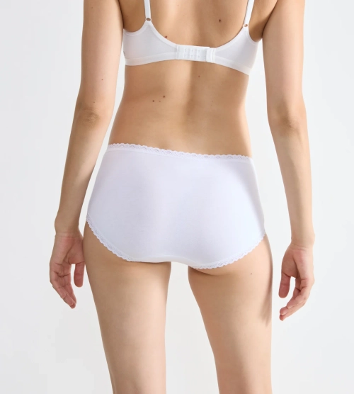 Majtki damskie sloggi białe 24/7 Cotton Lace figi bawełniane Midi 