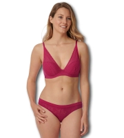 Majtki damskie Triumph czerwone Smart Lace figi Brazilian koronkowe