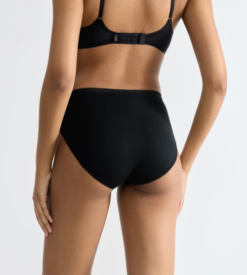 Majtki damskie Sloggi czarne Basic+ Tai figi bawełniane 3 szt