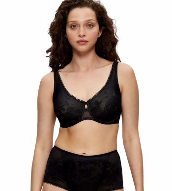 Biustonosz Triumph czarny Wild Rose Sensation miękki minimizer z fiszbinami