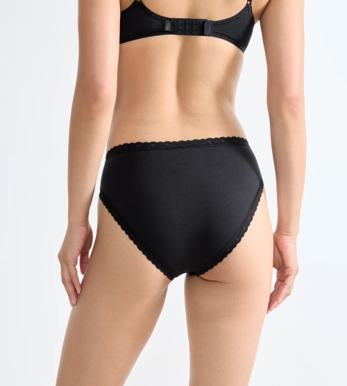 Majtki damskie sloggi czarne 24/7 Cotton Lace Tai figi bawełniane