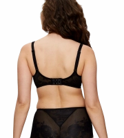 Biustonosz Triumph czarny Wild Rose Sensation miękki minimizer z fiszbinami