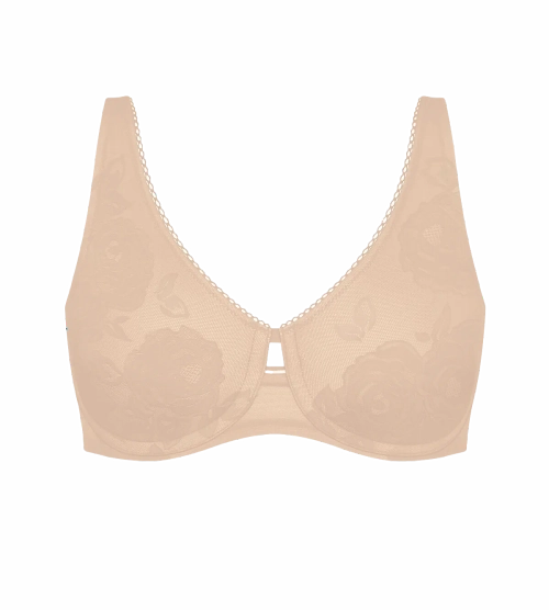 Biustonosz Triumph beżowy Wild Rose Sensation miękki minimizer z fiszbinami