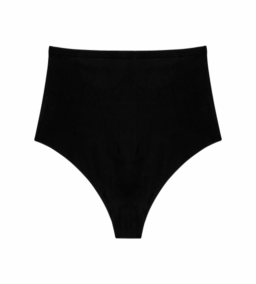 Majtki damskie Triumph czarne Shape Smart Highwaist stringi z wysokim stanem