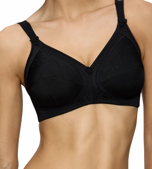 Biustonosz Triumph czarny Doreen + Cotton N miękki bez fiszbiny