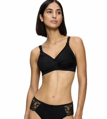Biustonosz Triumph czarny Doreen + Cotton N miękki bez fiszbiny